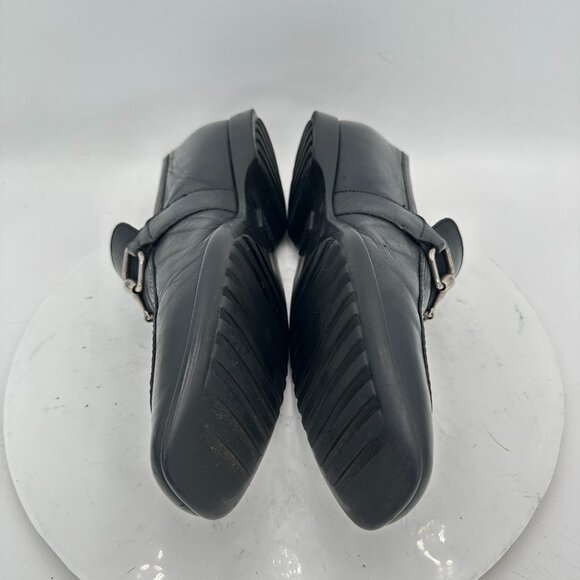 Gucci Men Size UK 9.5D US 10 Black Leather Gold Horsebit Slip On Loafer Shoes - Picture 7 of 12